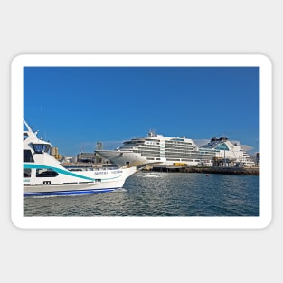 Magnetic Island Barge and Seabourn Encore Cruise Ship Sticker